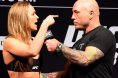 Ronda Rousey is interviewed by Joe Rogan ahead of her fight against Holly Holm