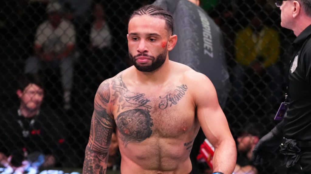 Isaac Dulgarian inside the Octagon at the UFC Apex