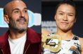 Jon Anik appears at a Q&A ahead of UFC 322, opposite Zhang Weili on the scale at the UFC 322 ceremonial weigh-in
