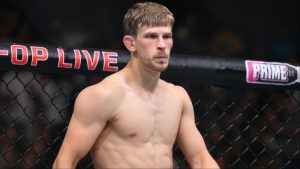 Arnold Allen enters the Octagon for his fight at UFC 304
