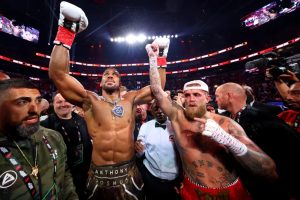 Anthony Joshua and Jake Paul post-fight