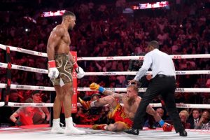 Anthony Joshua drops Jake Paul