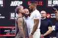 Jake Paul and Anthony Joshua staredown