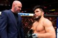 Dana White and Henry Cejudo speak in the cage after UFC 288