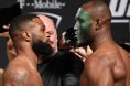 Tyron Woodley and Kamaru Usman face off at the UFC 235 ceremonial weigh-in