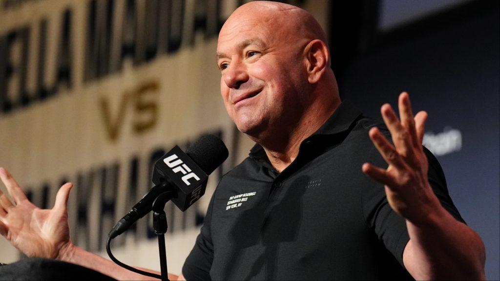 Dana White speaks at the UFC 322 pre-fight press conference