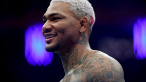 Michael Morales enters the Octagon for his fight at UFC 322