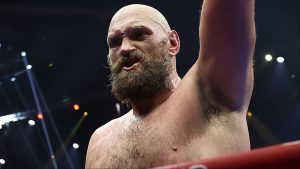 Tyson Fury enters the ring for his rematch against Oleksandr Usyk