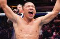 Kyoji Horiguchi celebrates after a win at UFC Qatar