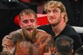 Jake Paul and Logan Paul embrace after Jake's fight against Anthony Joshua