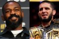 Jon Jones appears at the UFC 309 press conference, opposite Islam Makhachev after a win at UFC 322