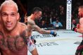 Charles Oliveira enters the Octagon, opposite Max Holloway and Justin Gaethje