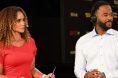Karyn Bryant and Rashad Evans during a UFC broadcast