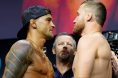 Justin Gaethje and Dustin Poirier face off at the UFC 291 ceremonial weigh-in
