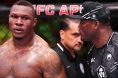 Mohammed Usman with his brother Kamaru during one of his UFC fights