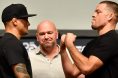 Dustin Poirier and Nate Diaz faceoff