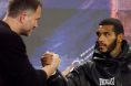 Conor Benn shakes hands with Eddie Hearn