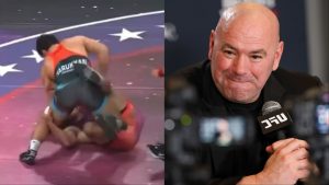 Arman Tsarukyan, Georgio Poullas, and Dana White