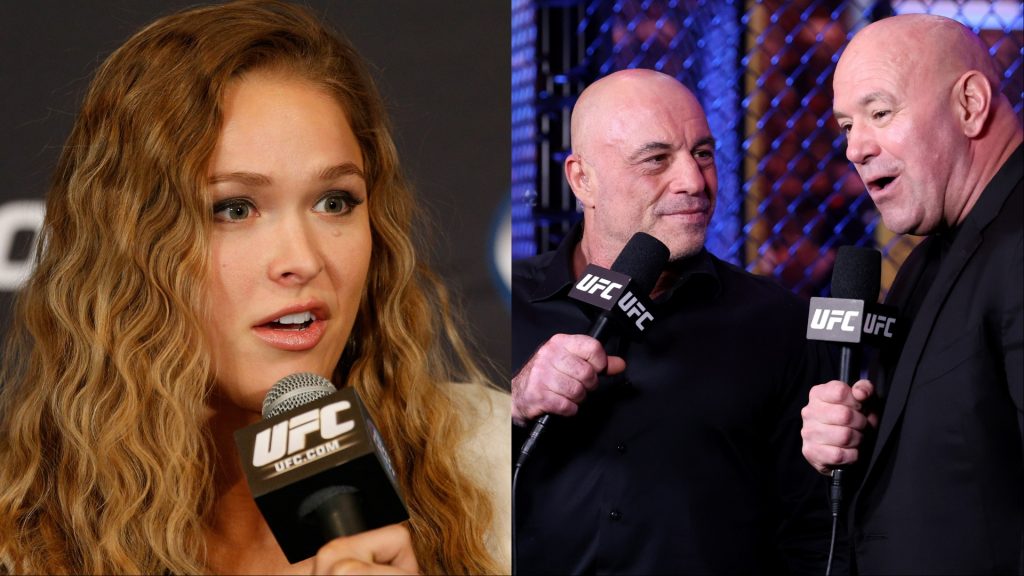 Ronda Rousey, Dana White and Joe Rogan