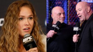 Ronda Rousey, Dana White and Joe Rogan