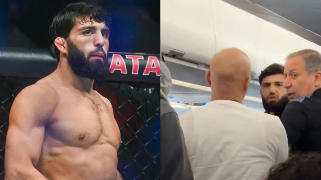 Arman Tsarukyan enters the Octagon at UFC Qatar