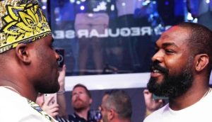 Francis Ngannou and Jon Jones face off