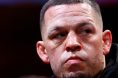 Nate Diaz enters the boxing ring for his fight against Jorge Masvidal