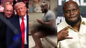 Dana White, Donald Trump and Derrick Lewis