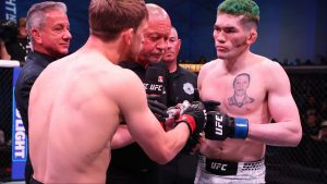 Melquizael Costa and Arnold Allen touch gloves