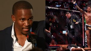 Phumi Nkuta reacts to Herb Dean's defense of controversial stoppage