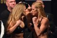 Ronda Rousey and Holly Holm staredown before UFC 193