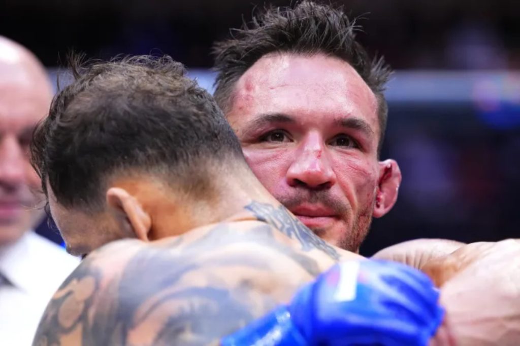 Michael Chandler realizes defeat against Mauricio Ruffy at UFC Freedom 250