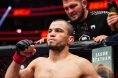 Umar Nurmagomedov is introduced with Khabib Nurmagomedov in his corner