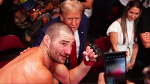 Sean Strickland with U.S. President Donald Trump at UFC 302