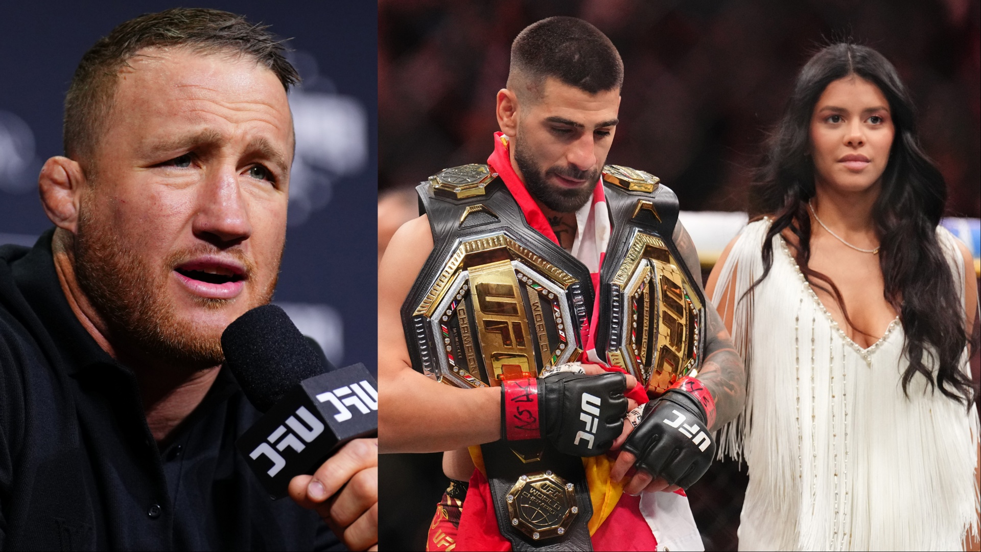 Justin Gaethje doubles down on Ilia Topuria divorce taunts: ‘I was defending her!’ Justin Gaethje doubles down on Ilia Topuria divorce taunts: ‘I was defending her!’