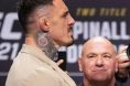 Tom Aspinall and Dana White during UFC 321 presser