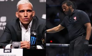 Charles Oliveira questions Herb Dean's officiating