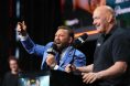 Conor McGregor and Dana White speak during a UFC 329 press conference