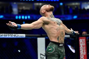 Conor McGregor enters the Octagon following his walkout