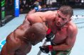 Dricus du Plessis delivers a strike to Kamaru Usman during his UFC OKC victory