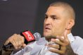 Dustin Poirier speaks during a fan Q&A