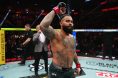 Gable Steveson celebrates after defeating Elisha Ellison at UFC 329