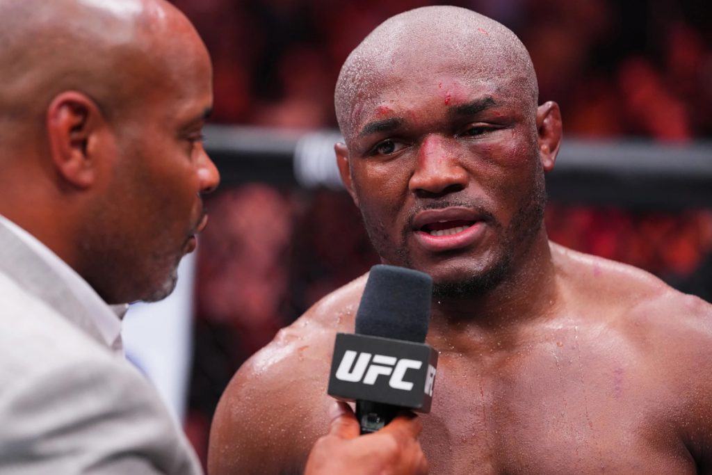 Kamaru Usman speaks to Daniel Cormier following his UFC OKC loss