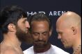 Magomed Ankalaev and Bogdan Guskov faceoff during UFC Abu Dhabi weigh-ins