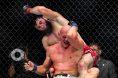 Magomed Ankalaev drops an elbow on Bogdan Guskov at UFC Abu Dhabi