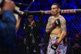Max Holloway gets introduced before a UFC fight inside T-Mobile Arena in Las Vegas