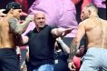 Dustin Poirier and Conor McGregor face off at the UFC 264 ceremonial weigh-in