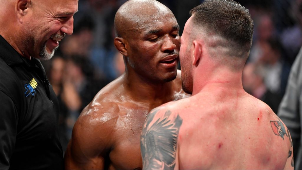 Kamaru Usman and Colby Covington after their fight at UFC 268