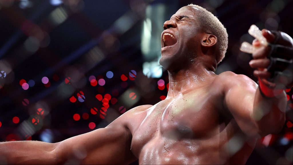 Robelis Despaigne celebrates after knocking out Junior dos Santos