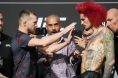 Petr Yan shoves Sean O'Malley during UFC 280 ceremonial weigh-ins